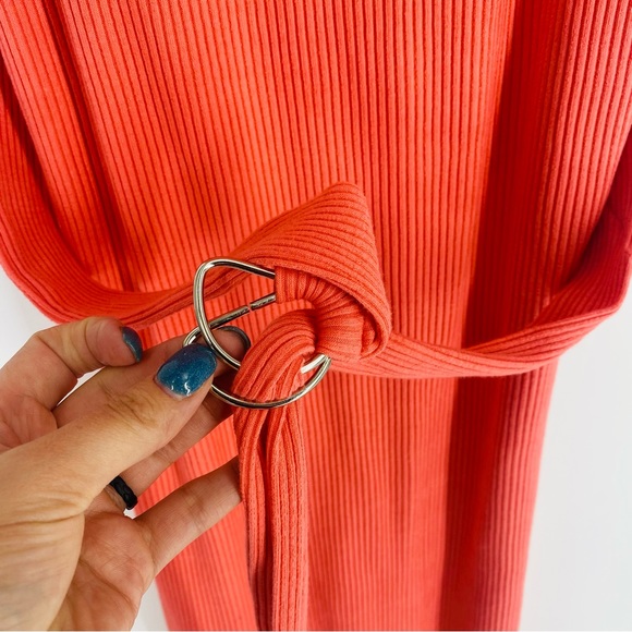 Fashion Nova Pink Ribbed Off Shoulder New Stretch Belted Maxi Dress Plus Size 3X - Picture 10 of 14